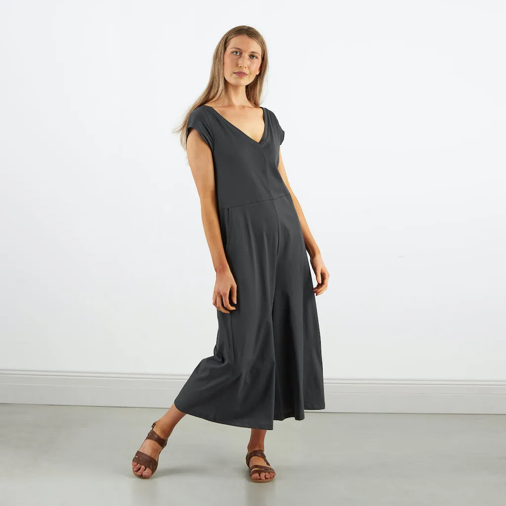 Wide Leg Jumpsuit  | Charcoal