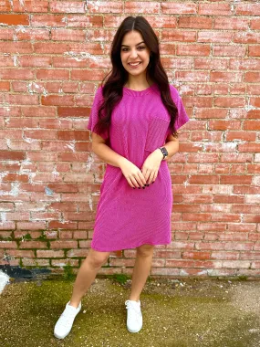 With All My Heart Corded Pocket Dress • Orchid