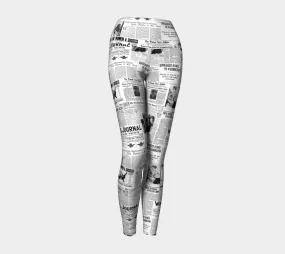 Women's Suffrage Newspaper Print Yoga Leggings