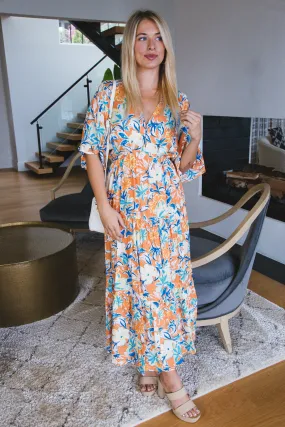 Ximena Floral Maxi Dress, Apricot